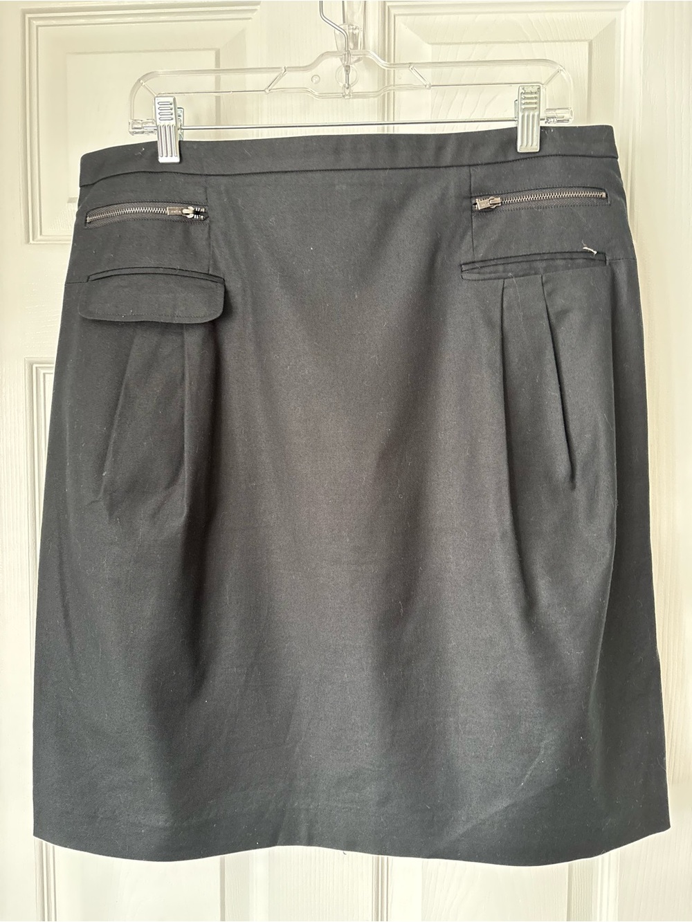 Calvin Klein Black Pencil Skirt with Zip Pocket Accents